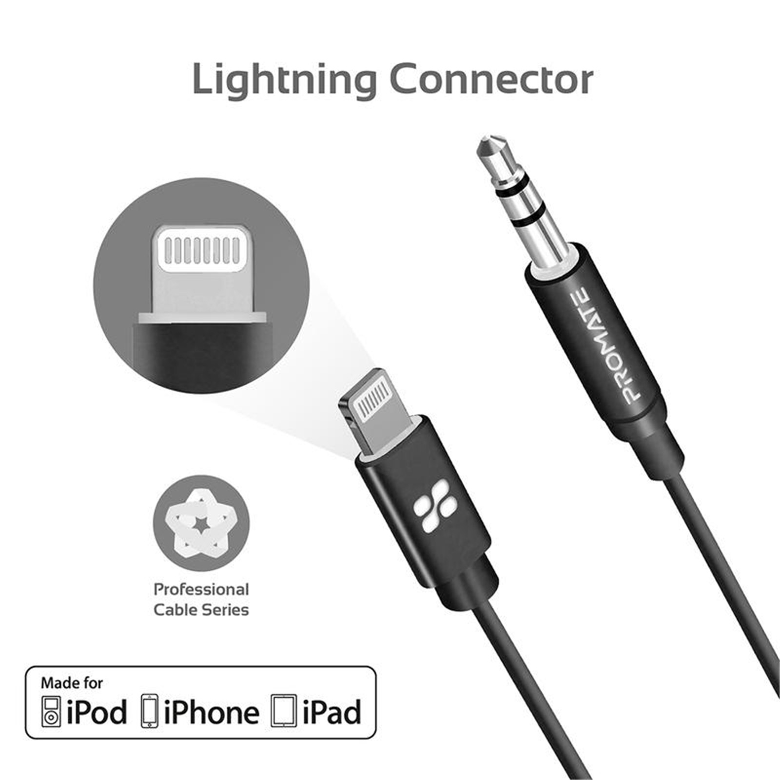Promate Lightning to Aux Cable